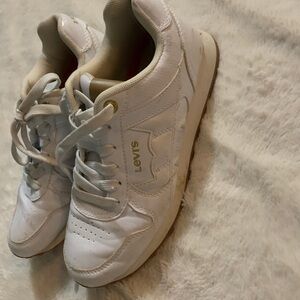 Levi's White and Gold Casual Sneakers